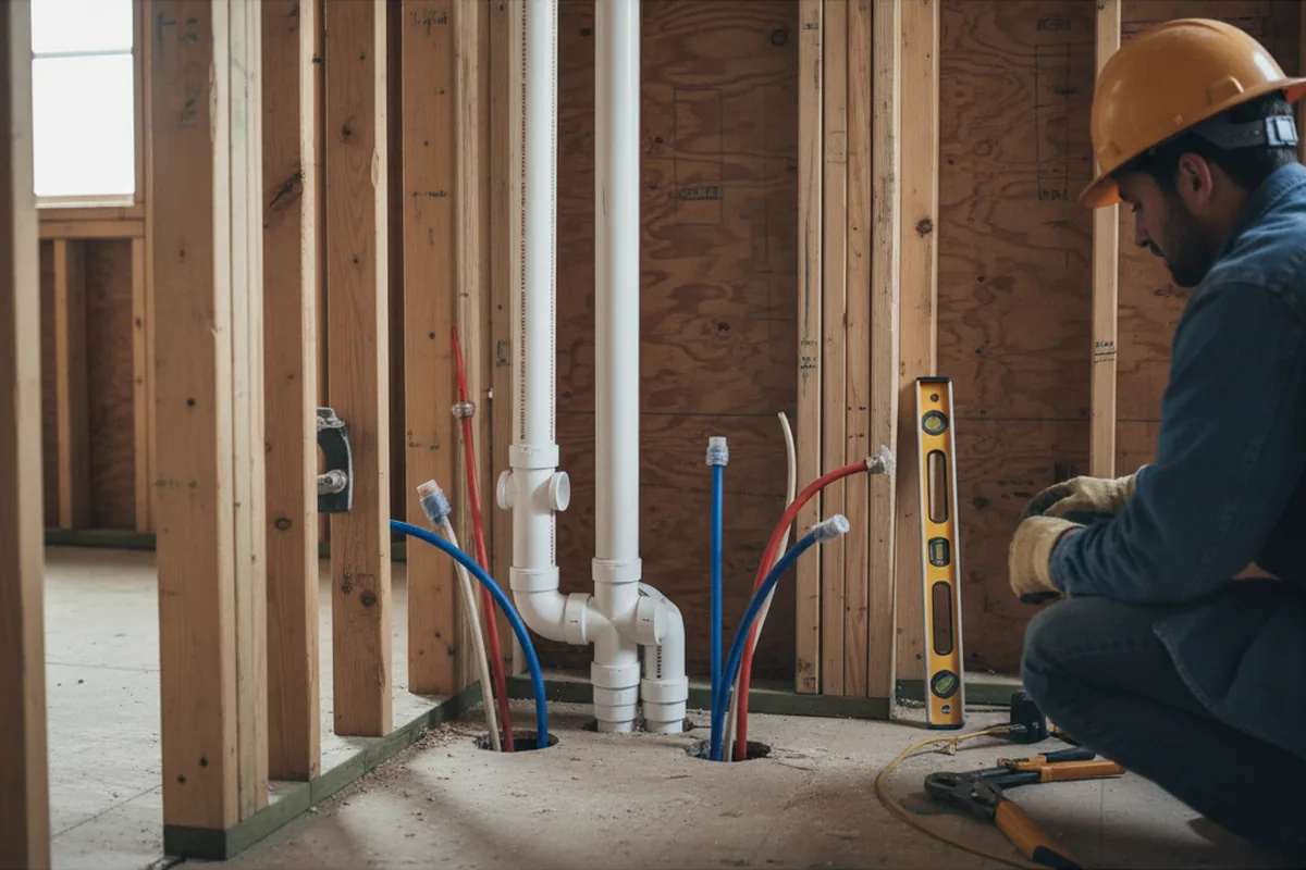 Drain and supply rough-in during Drain Cleaning in Tyler